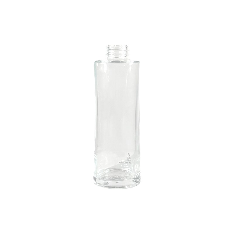 Transparante lange cilindrische lotionfles met schroefdop, 108 ml, lichtgewicht