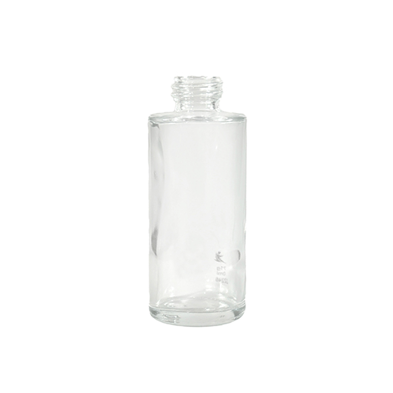 Transparante lange cilindrische lotionfles met schroefdop, 108 ml, lichtgewicht