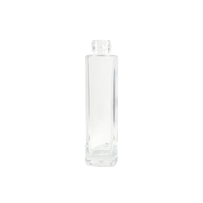 Transparante lange cilindrische lotionfles met schroefdop, 108 ml, lichtgewicht