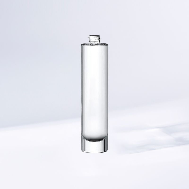Transparante lange cilindrische lotionfles met schroefdop, 108 ml, lichtgewicht